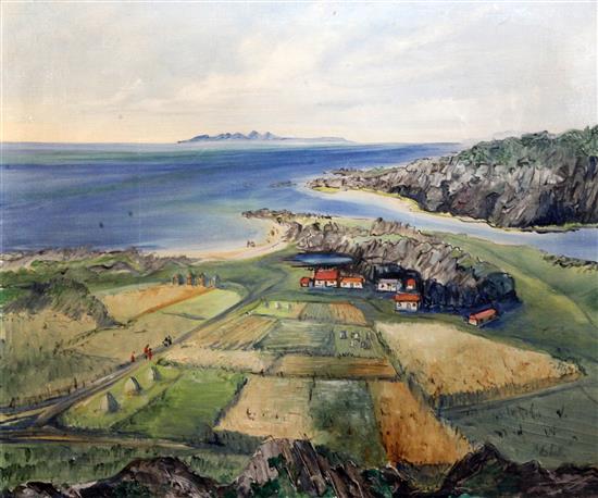 Eilidh Barnardo (1911–1994) Scottish landscape with Isle of Skye 20 x 24in.